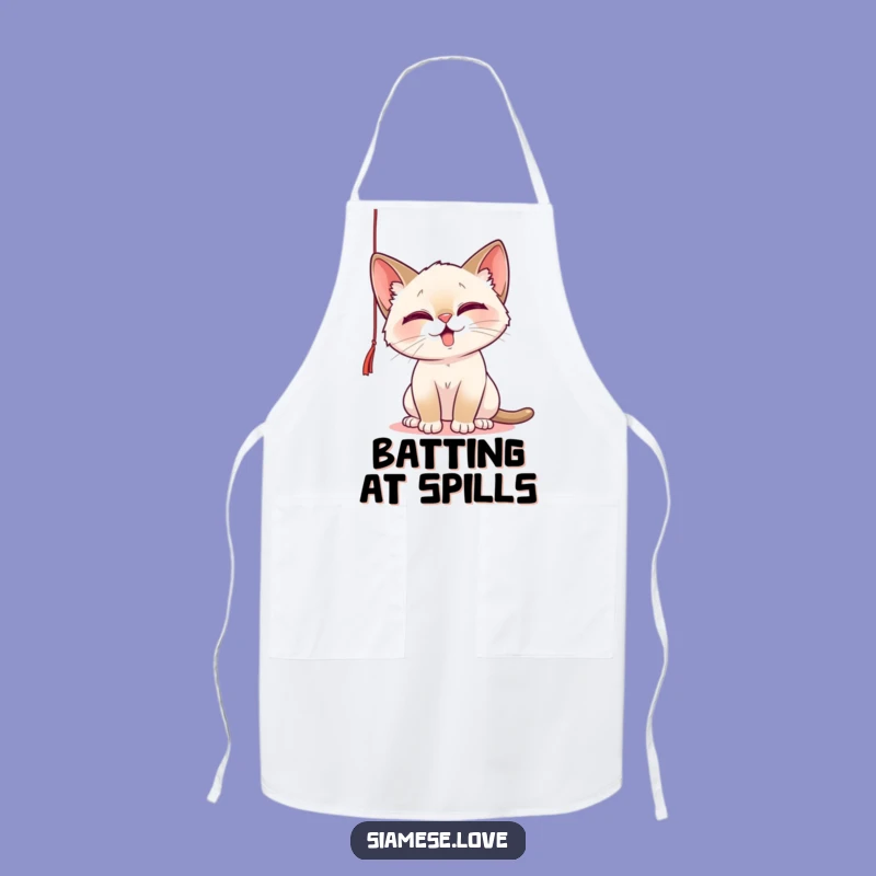 Funny Mischief Cat Apron: Kitchen Fun with a Playful Bat