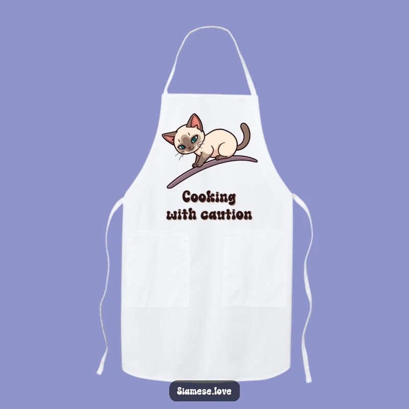 Funny Siamese Cat Balance Apron: Cook with Elegant Precision