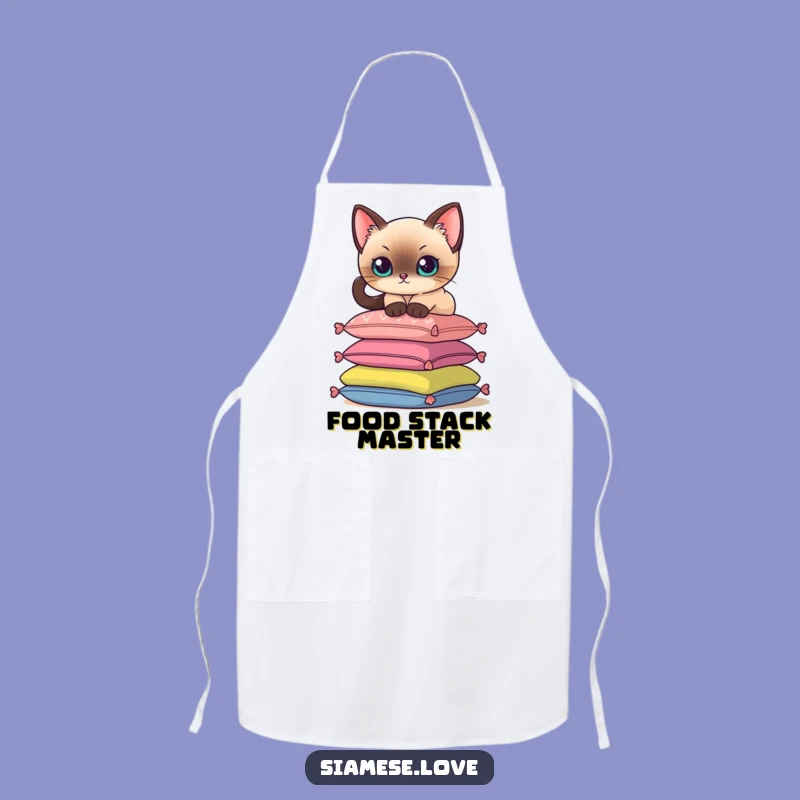 Funny Siamese Cat Apron: Kitchen Elegance, Hilarious Feline Chef's Wear