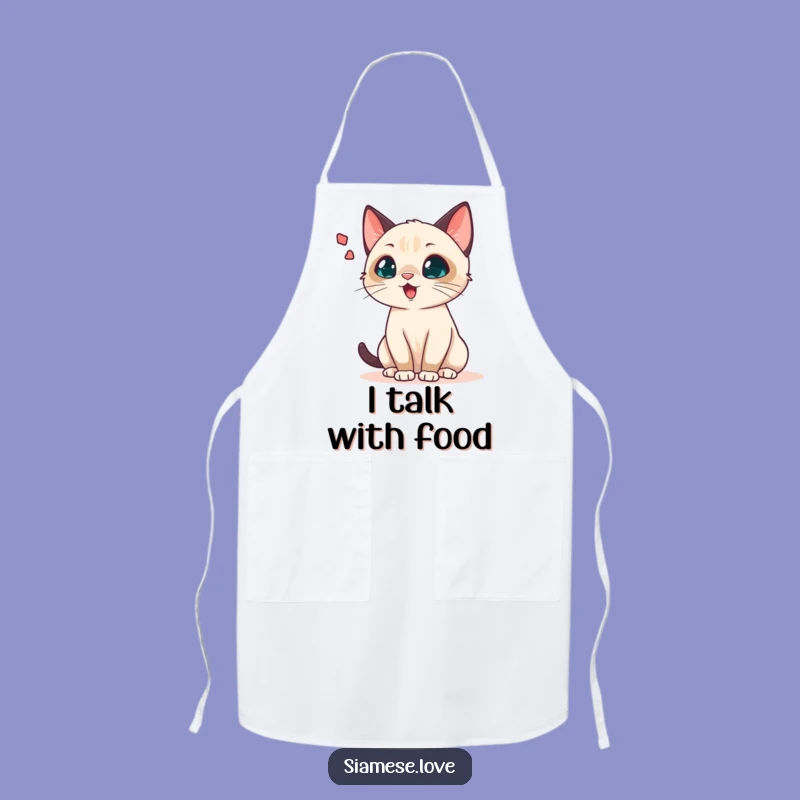 Funny Chattering Siamese Cat Apron - Kitchen Fun for Cat Lovers