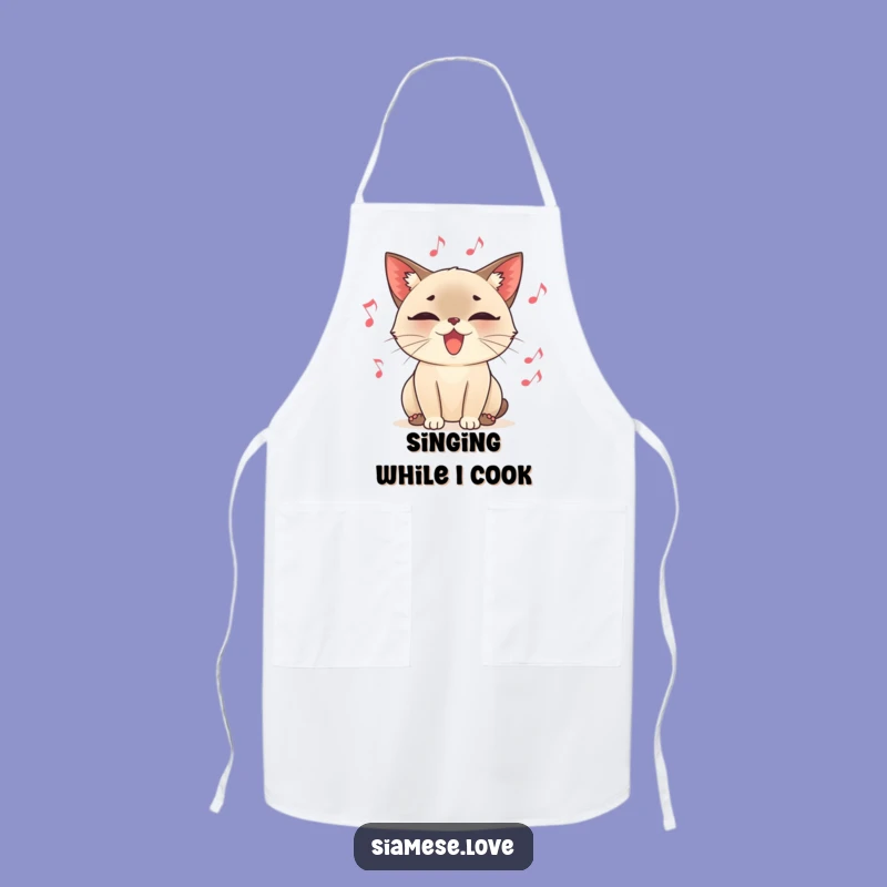 Funny Purring Cat Apron, Kitchen Melody, Humorous Cooking Gift