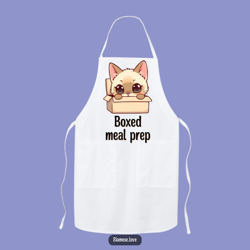 Funny Siamese Cat Box Curiosity Apron: Cook with Wonder!