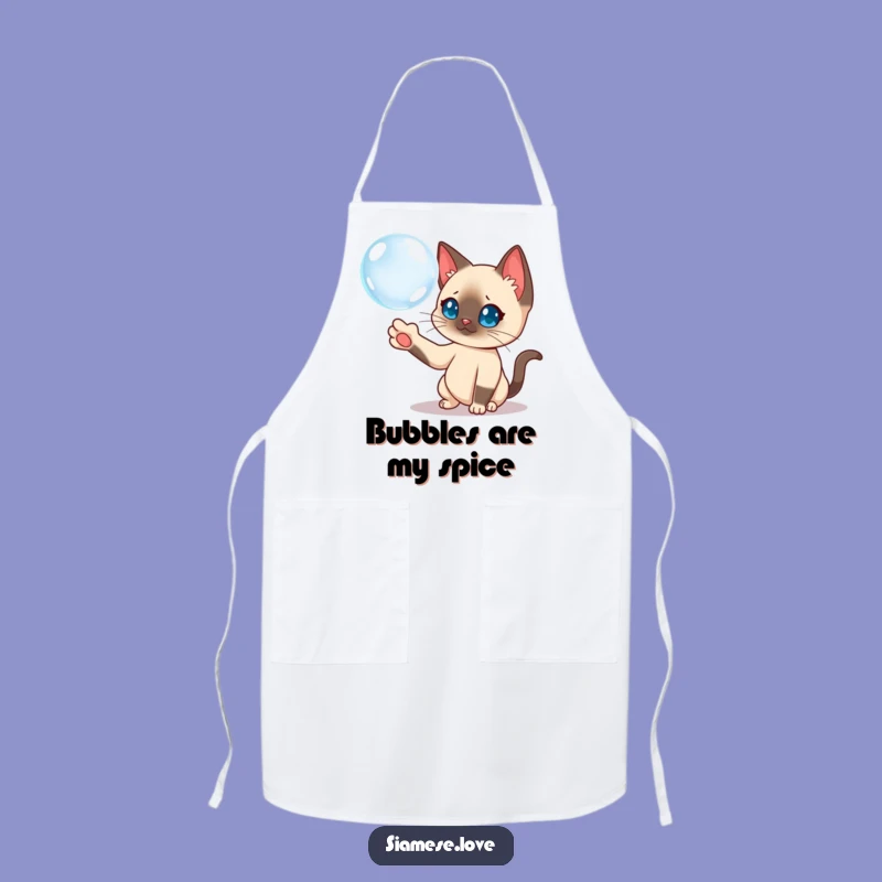 Funny Siamese Cat Bubble Apron - Cooking Fun & Adorable Cat Gift!