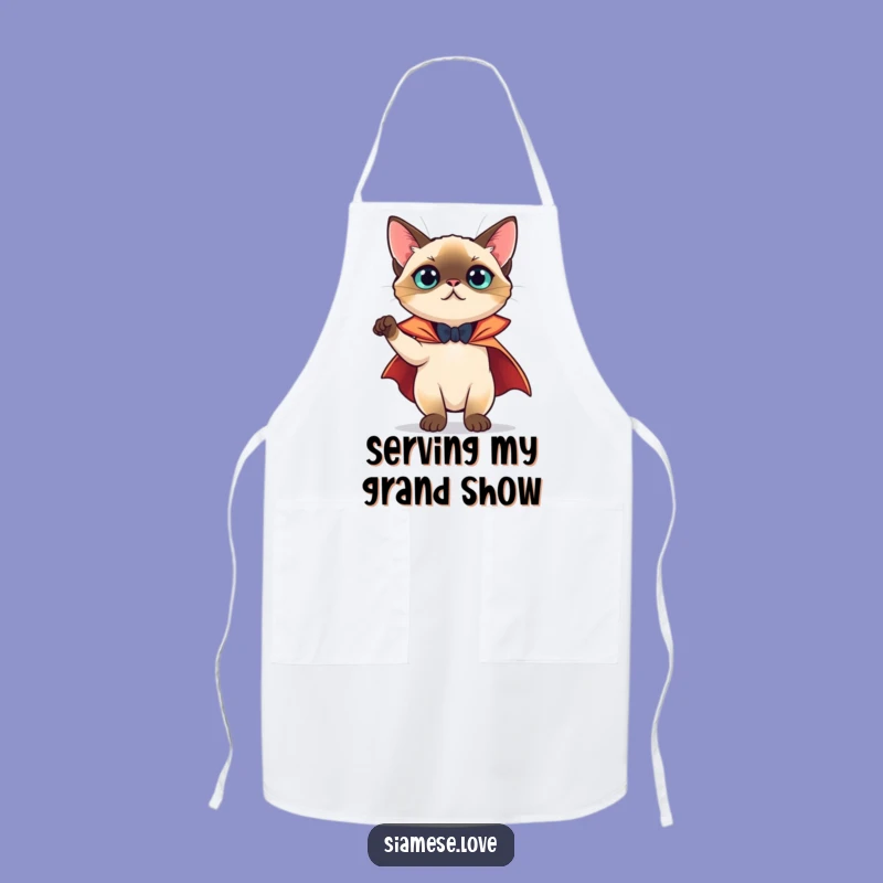 Funny Siamese Cat Cape Apron - Theatrical Chef Gift