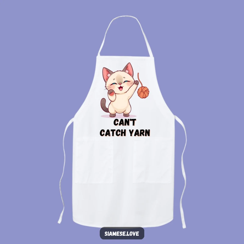 Funny Siamese Cat Yarn Apron: Chef's Hilarious Kitchen Companion Gift