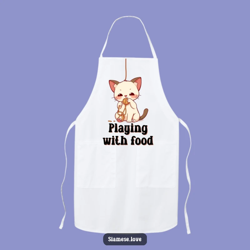 Funny Siamese Cat Yarn Apron: Cook with Playful Charm, Fun Gift