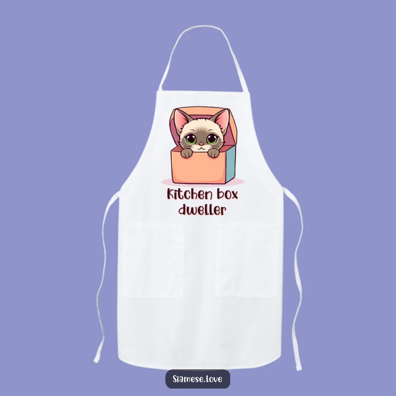 Funny Siamese Cat Box Apron: Cook with Curious Charm