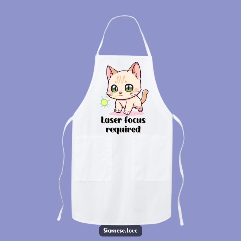 Funny Siamese Cat Laser Dot Apron: Cook Up Laughs in the Kitchen!