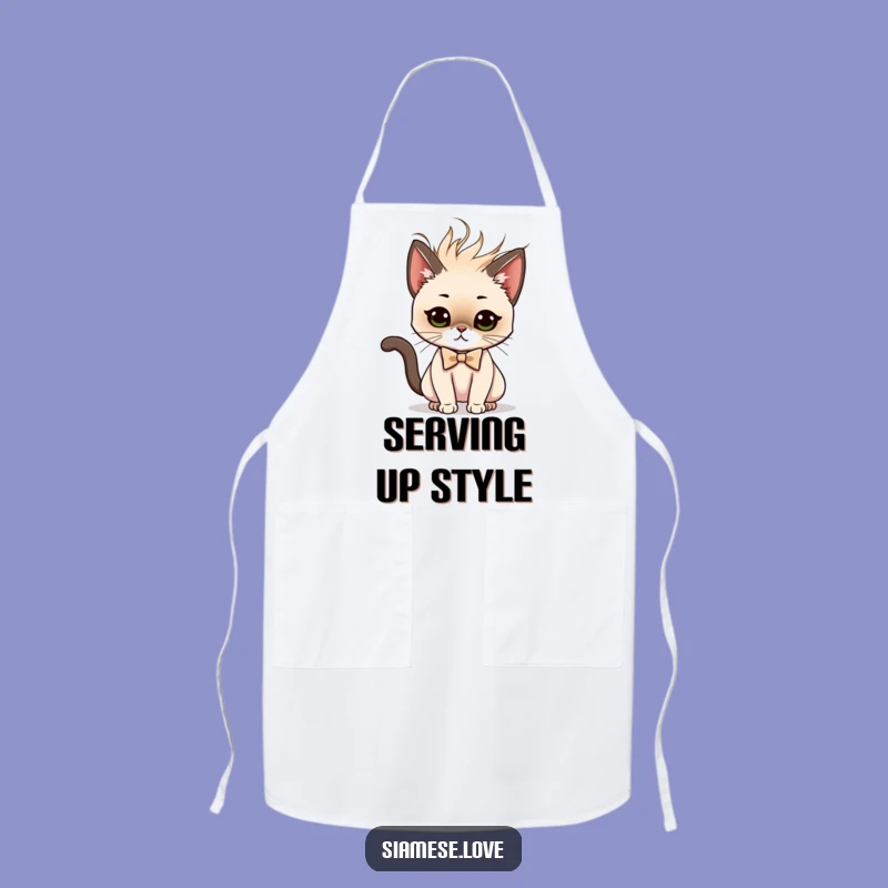 Funny Siamese Cat Apron - Diva Chef Style - Fashionable Kitchen Gift