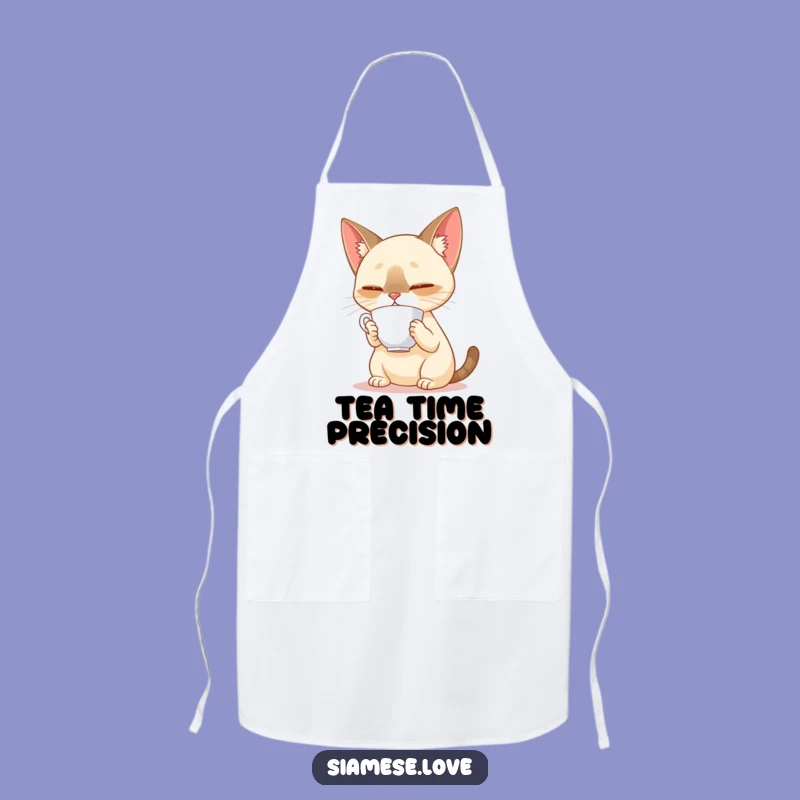 Funny Siamese Cat Tea Apron: Sip In Style With Kitchen Humor