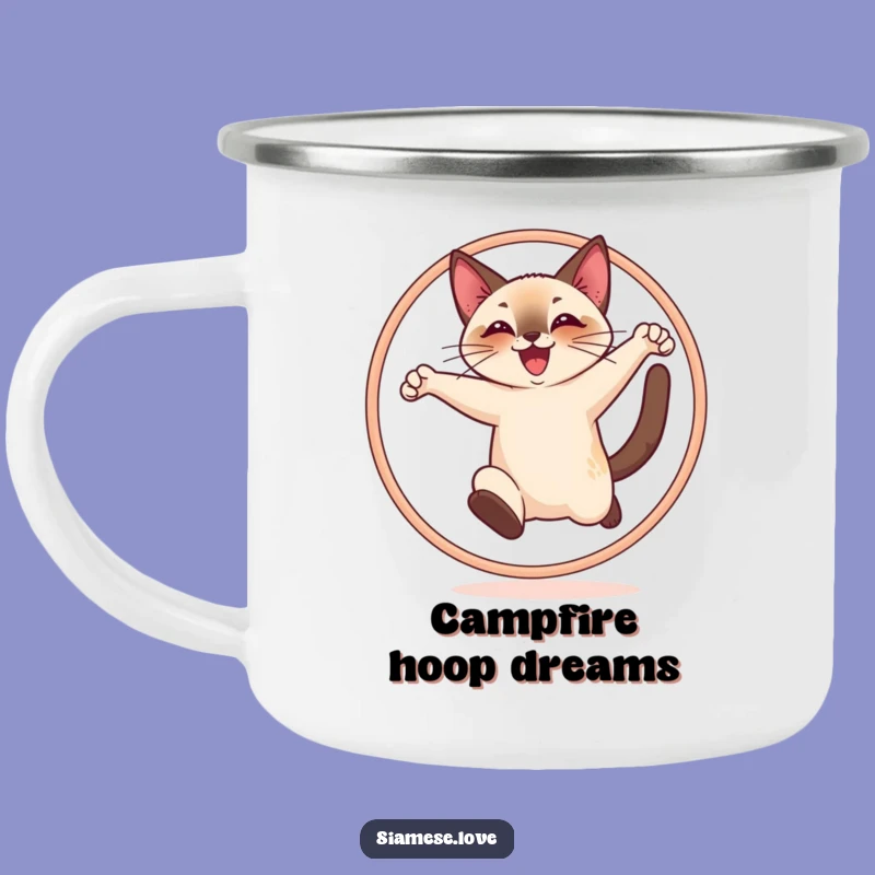 Adventure Funny Cat Mug - Cheerful Siamese Leap, Outdoor Funny Gift