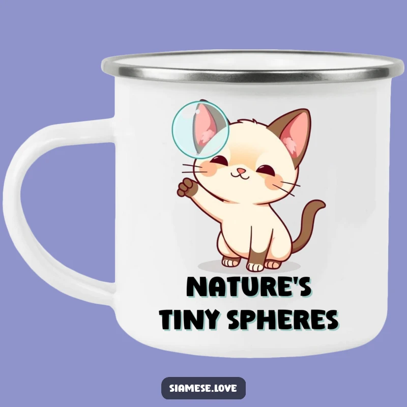 Durable Funny Kawaii Siamese Cat Bubble Camping Mug - Outdoor Whimsy Gift