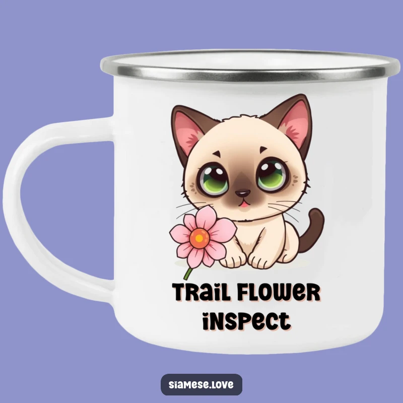 Funny Cat Flower Camping Mug - Kawaii Character Drinkware, Gift!