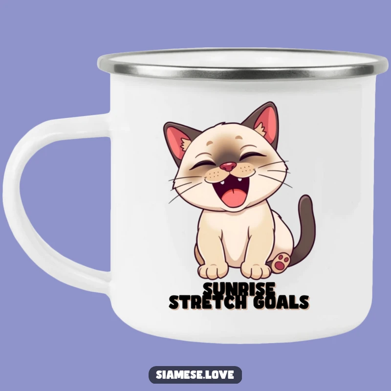 Funny Siamese Cat Camp Mug - Happy Vibes Outdoor Funny Gift!