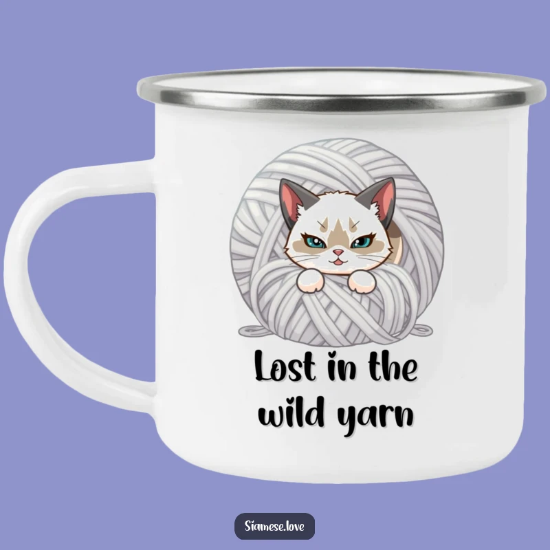 Funny Siamese Cat Camping Mug: Your Mischievous Outdoor Companion