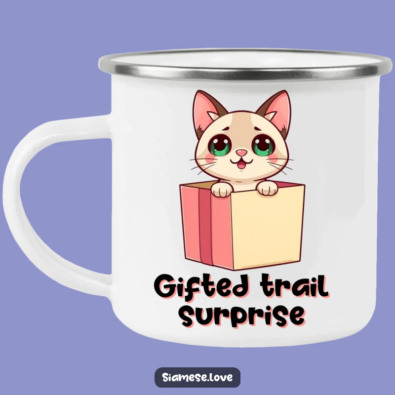 Funny Surprise Siamese Cat Camping Mug: Adventure Fuel With Joy