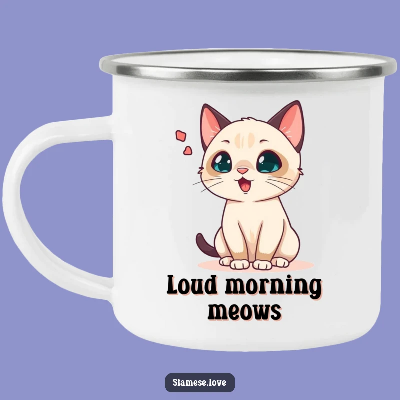 Funny Chattering Siamese Cat Camping Mug - Adventure Companion Gift