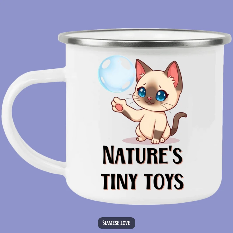 Funny Siamese Cat Camp Mug - Outdoor Fun with Playful Cat!