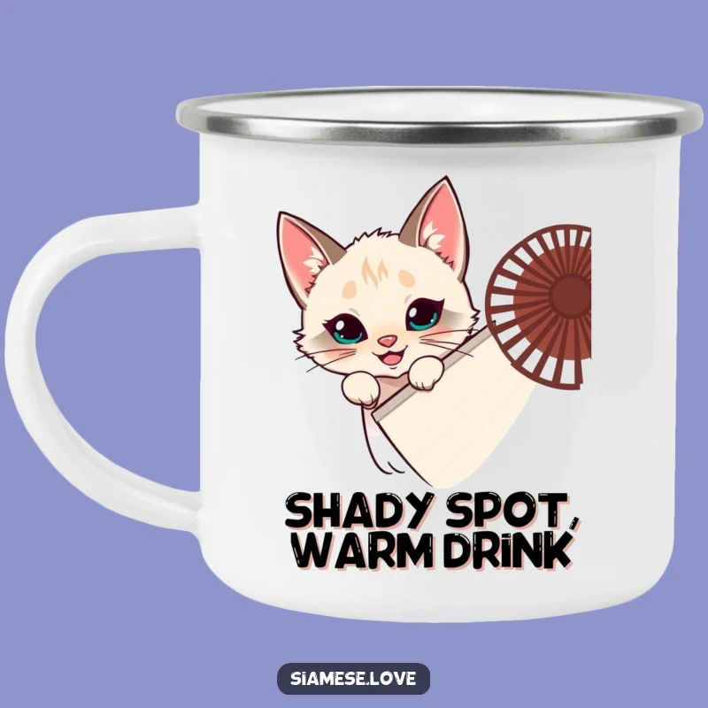 Funny Siamese Cat Fan Hideout Camping Mug - Mischievous Outdoor Feline Gift!