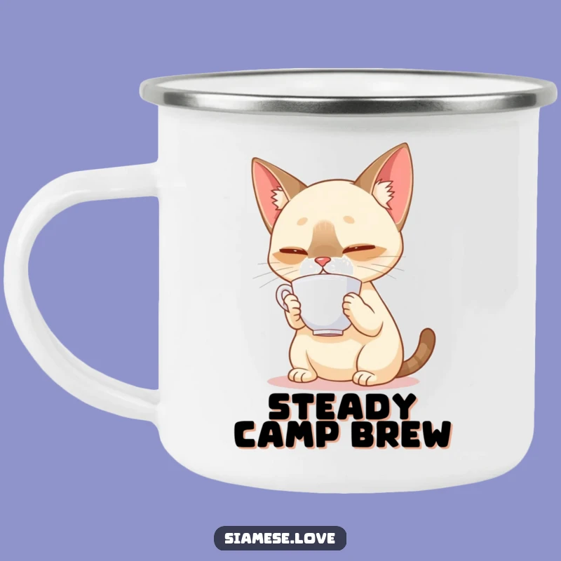 Funny Siamese Cat Tea Camping Mug: Sip With Skill On Adventures
