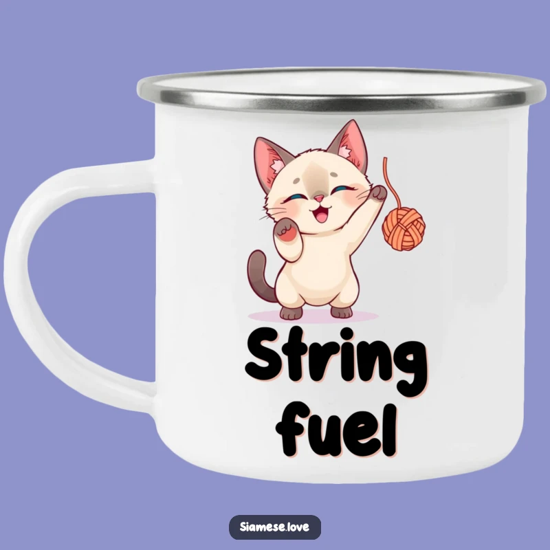 Funny Siamese Cat Yarn Camping Mug: Adventure Fuel for Your Inner Explorer