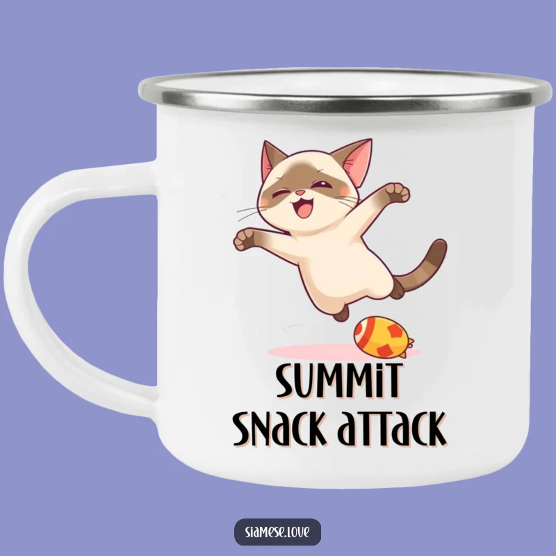 Durable Funny Kawaii Siamese Cat Leap Camping Mug - Outdoor Playful Gift