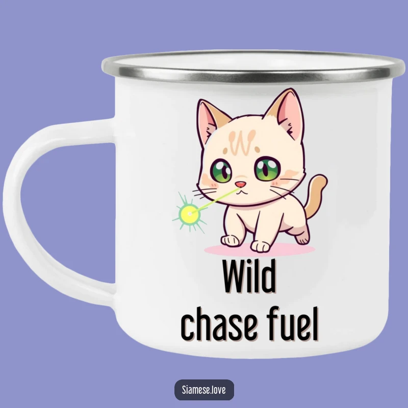Funny Siamese Cat Laser Dot Camping Mug: Adventure Fuel with a Hilarious Twist