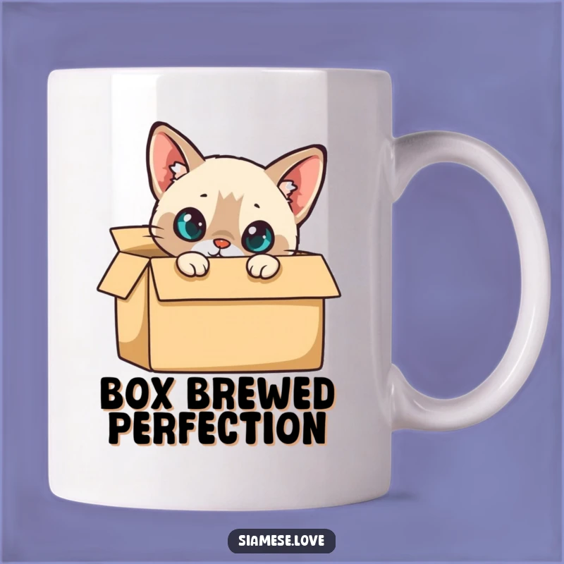 Funny Curious Siamese Cat Box Mug - Hilarious Peek-a-Boo Gift Idea
