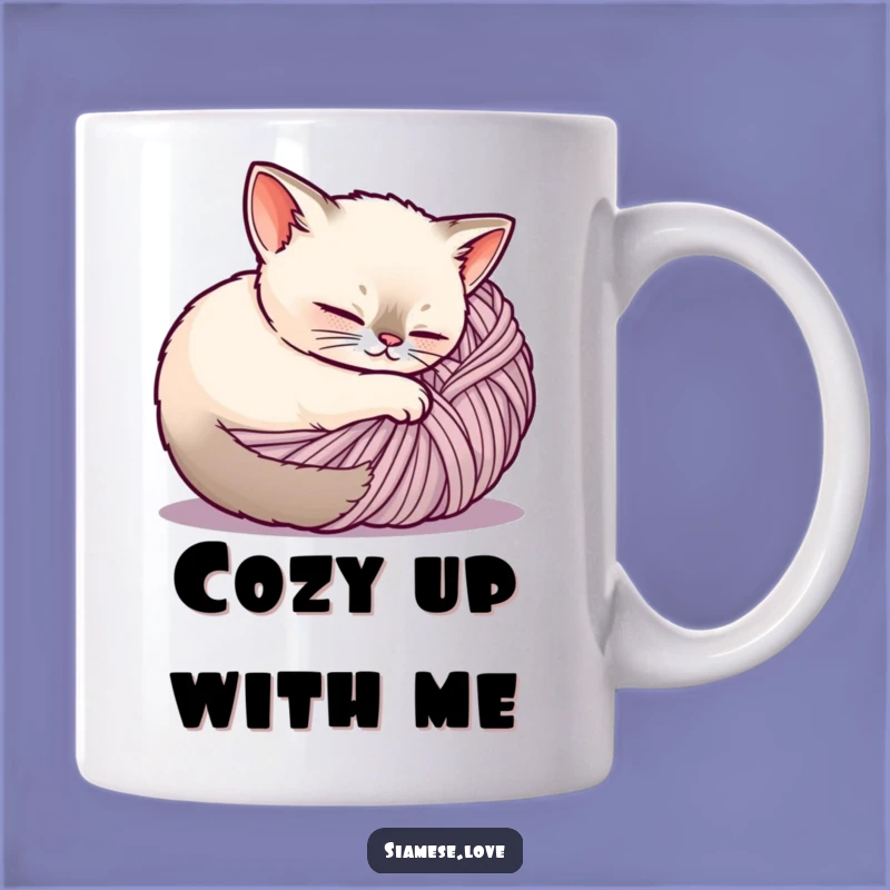 Funny Siamese Cat Yarn Ball Mug - Cozy & Cute Pet Gift