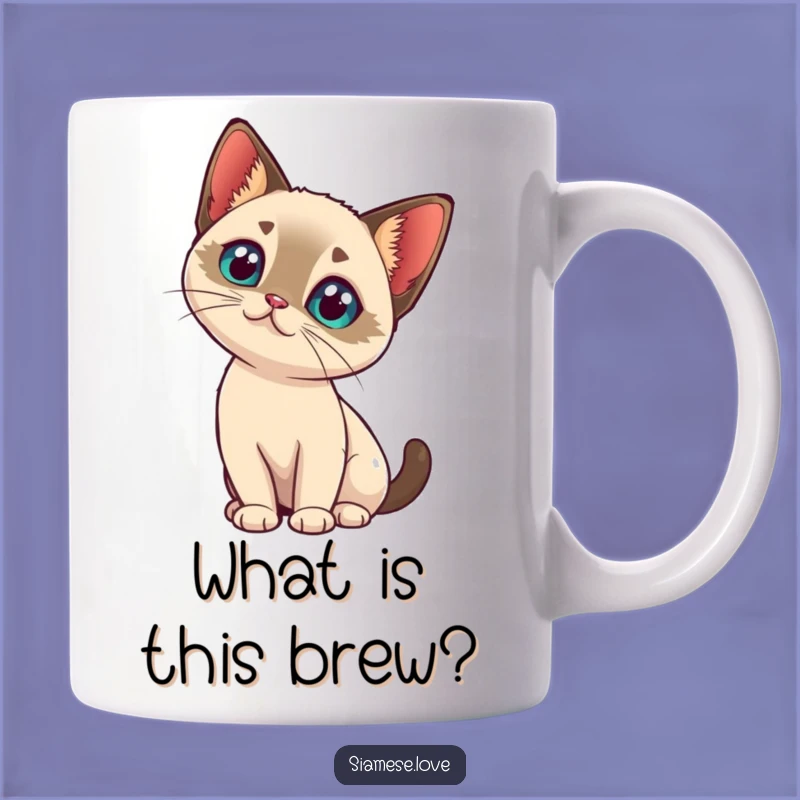 Funny Cat Head Tilt Mug - Kawaii Siamese Intrigue, Perfect Gift!