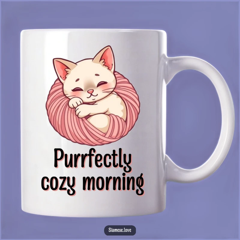 Funny Content Siamese Cat Yarn Ball Mug - Cozy & Relaxing Cat Lover Gift!