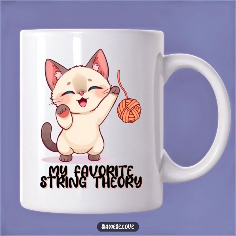 Funny Siamese Cat Batting Yarn Mug: The Perfect Playful Gift for Cat Lovers