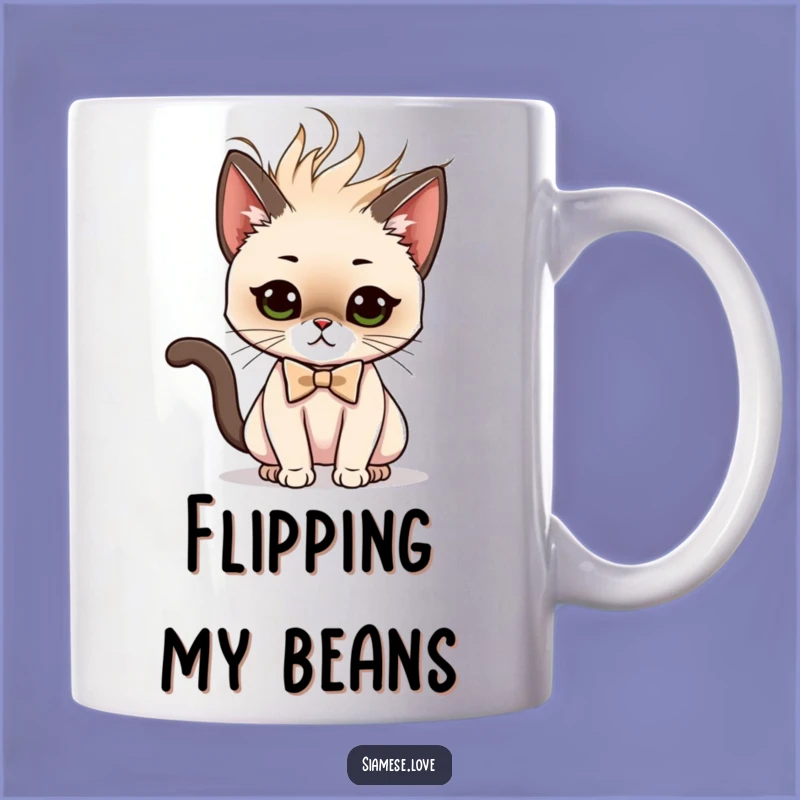 Funny Siamese Cat Bow Tie Mug - Dramatic Flip Style - Diva Gift Idea