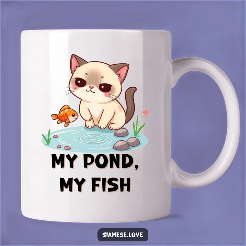Funny Siamese Cat Mug: Smug Fish Catcher Delight, Perfect Cat Lover Gift
