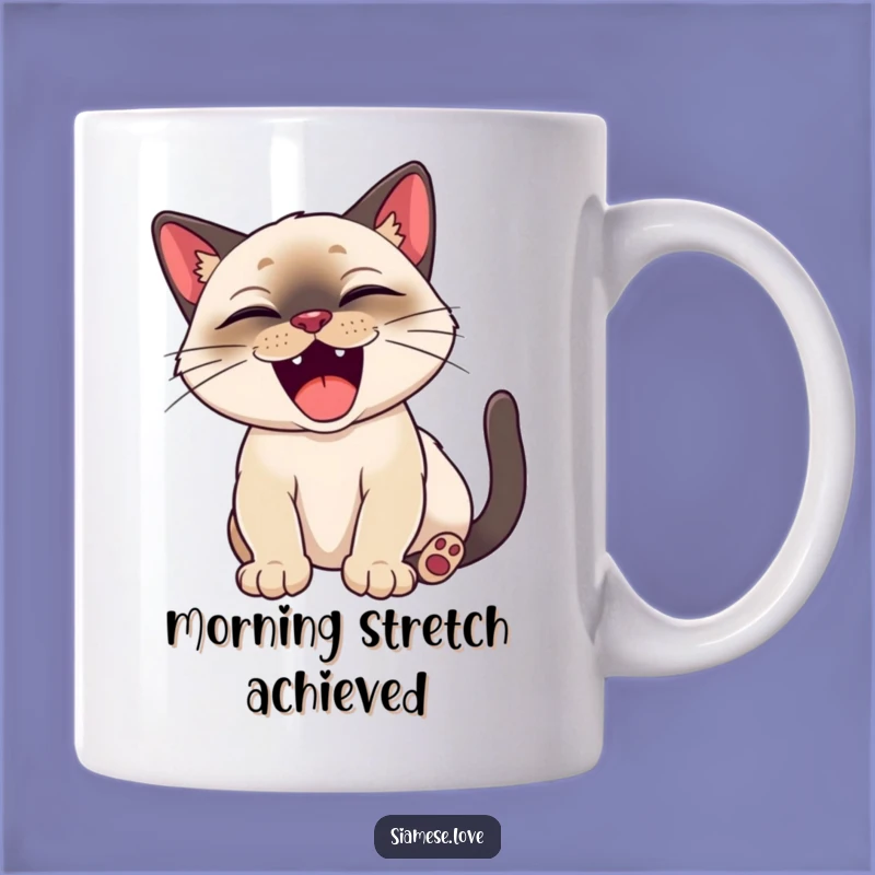 Funny Siamese Cat Yawn Mug - Happy & Relaxed Funny Cat Gift!