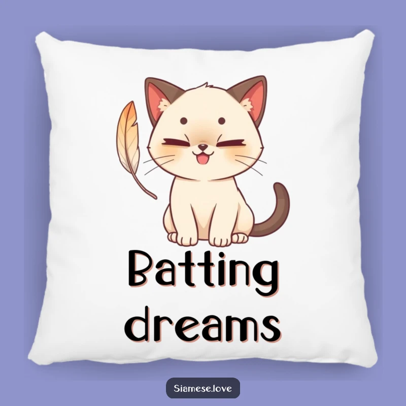 Funny Siamese Cat Feather Play Pillow - Cozy & Mischievous Comfort Gift