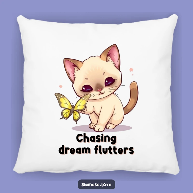 Soft Funny Kawaii Siamese Cat Butterfly Pillow: Cute Comfort, Hilarious Funny Gift