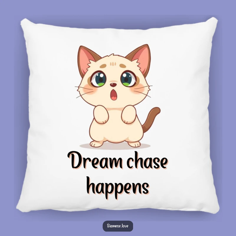 Comfy Funny Cat Pillow - Surprised Siamese Pounce, Soft & Funny Gift