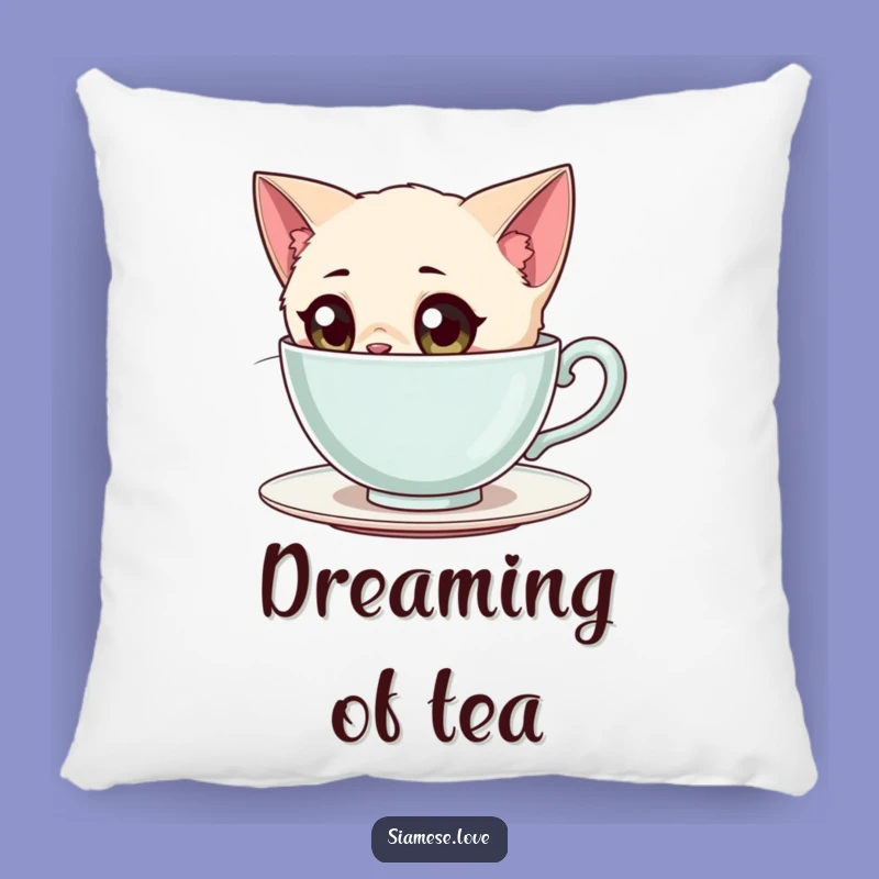Funny Siamese Cat Tea Pillow: Cozy Comfort for Curious Souls