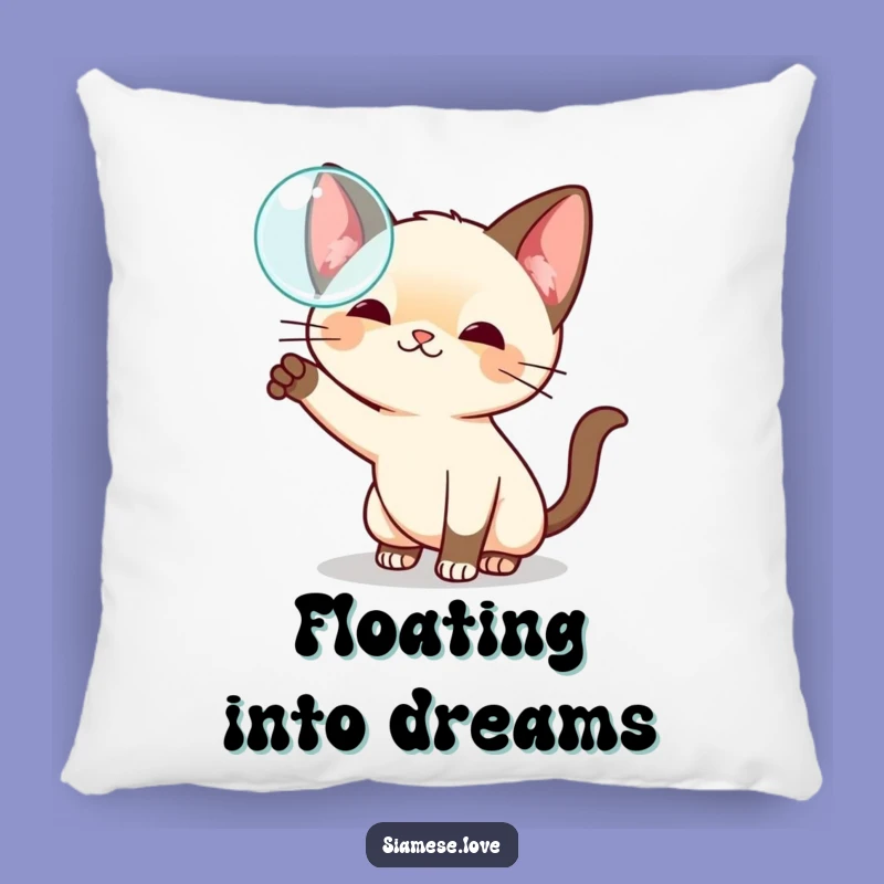 Soft Funny Kawaii Siamese Cat Bubble Pillow - Cozy & Whimsical Gift