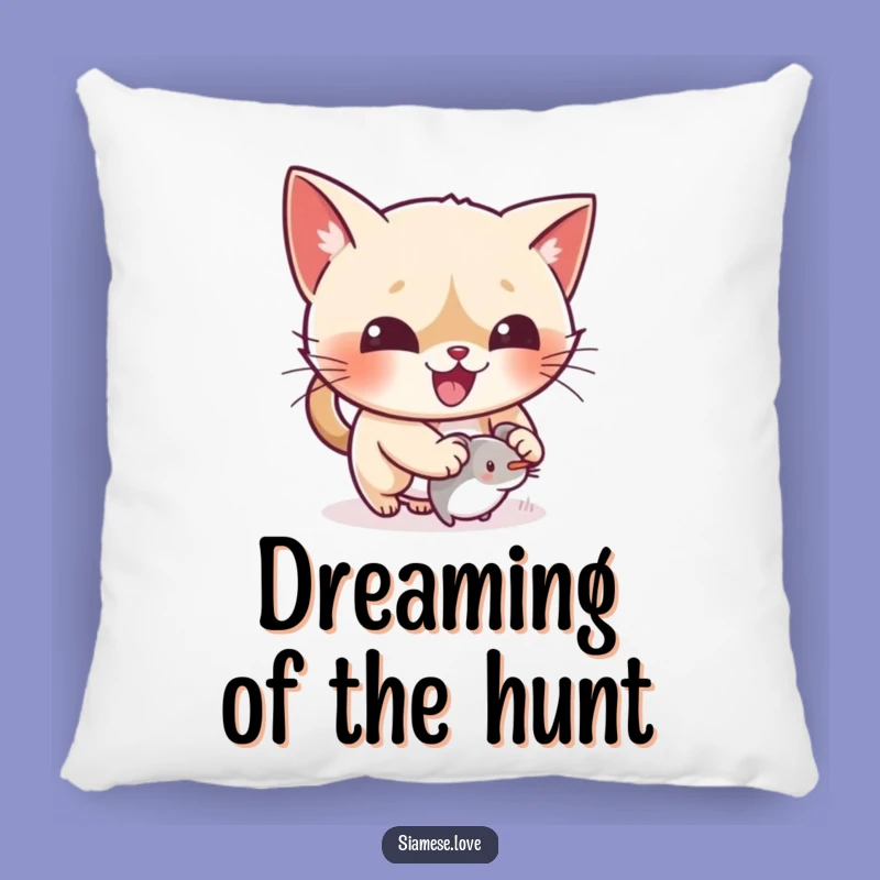Funny Cat Mouse Toy Pillow - Cozy Kawaii Siamese Cushion, Comforting Gift!