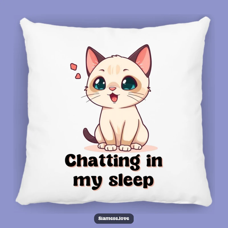 Funny Chattering Siamese Cat Pillow - Cozy Comfort & Cat Lover Gift