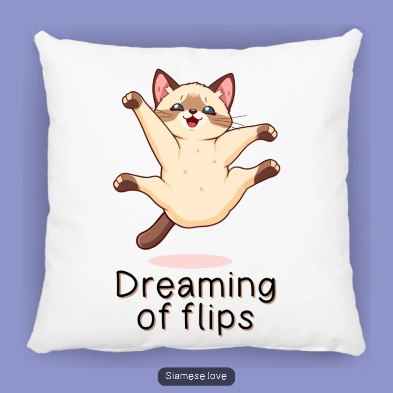 Funny Kawaii Siamese Cat Somersault Pillow: Cozy Comfort with a Twist