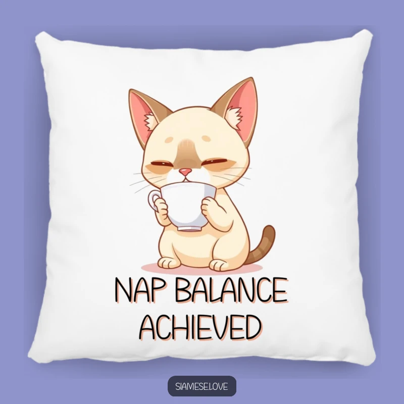 Funny Siamese Cat Balance Pillow: Comfy Elegance & Playful Decor
