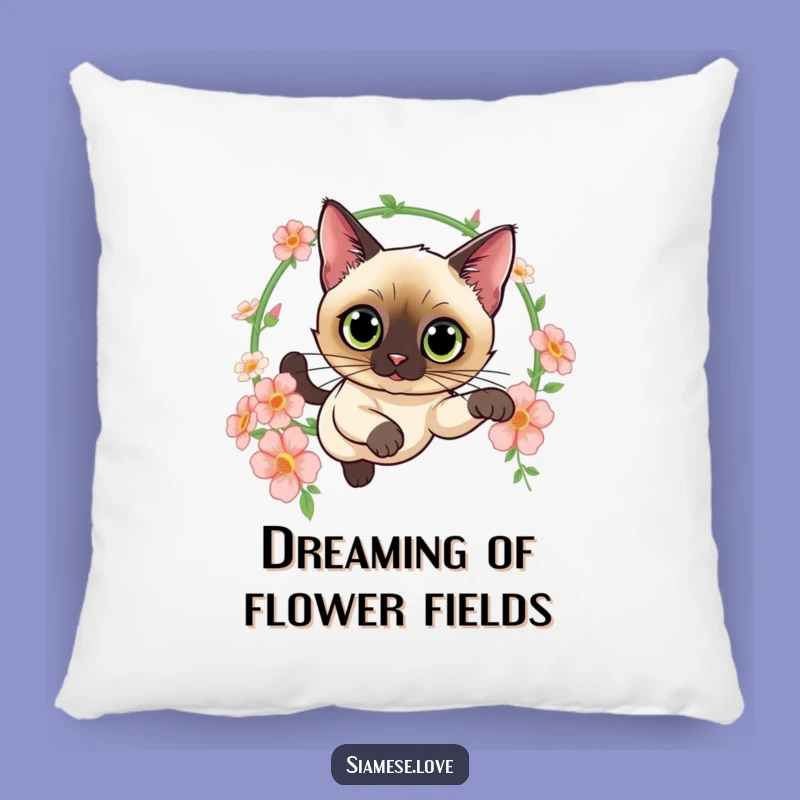 Funny Siamese Cat Flower Pillow - Elegant Leap Comfort Gift