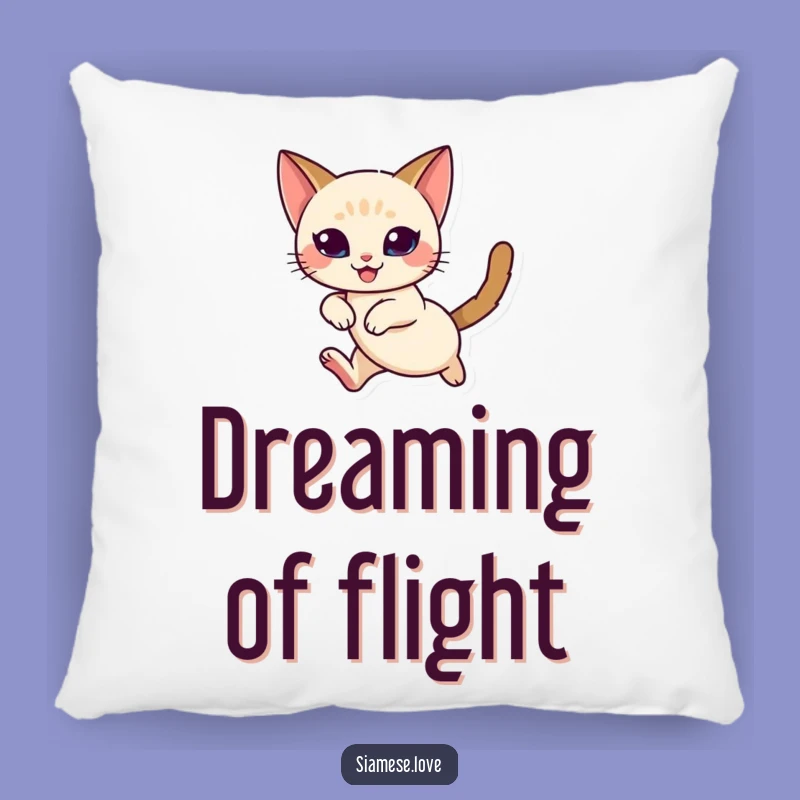 Funny Siamese Cat Leap Pillow: Plush Comfort with Graceful Charm