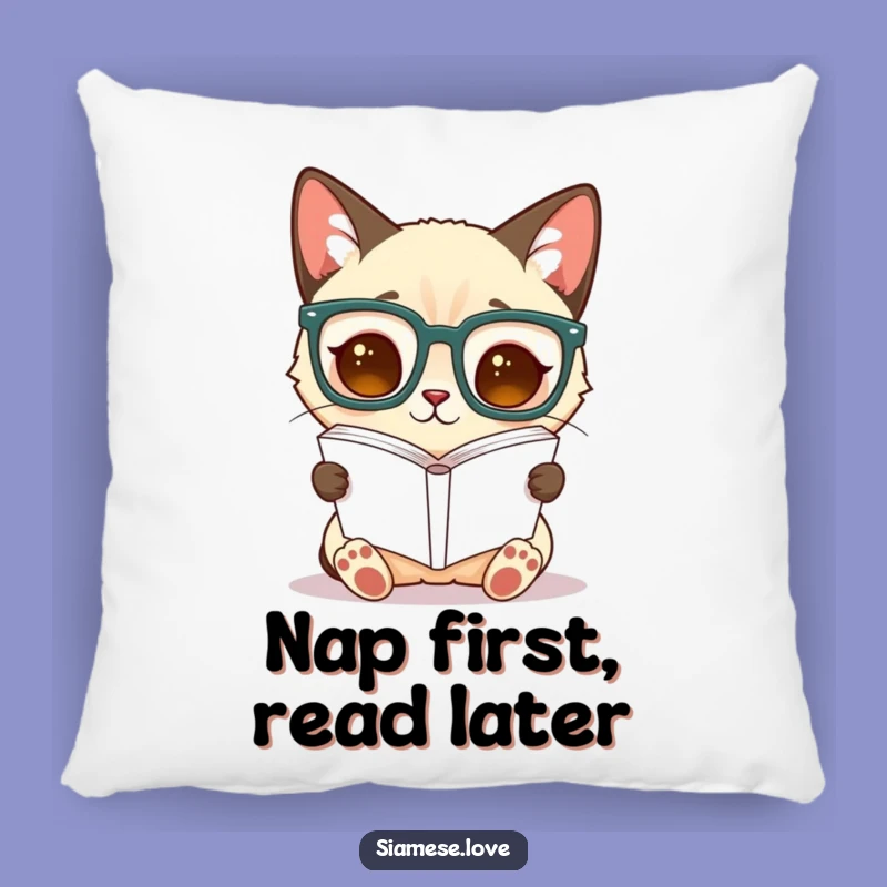 Funny Siamese Cat Pillow - Cozy Upside Down Reader Cushion