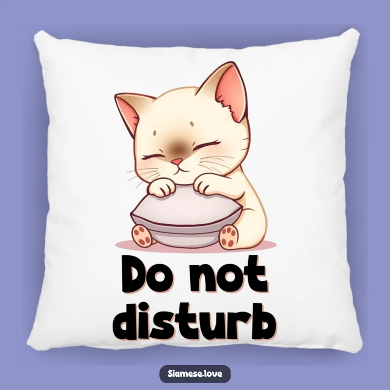 Funny Siamese Cat Pillow: Soft Kawaii Kitty Nuzzling Cushion - Cozy Comfort and Cute Decor