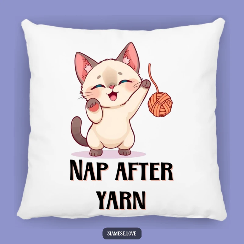 Funny Siamese Cat Yarn Pillow: Comfy & Hilarious Accent for Your Sofa