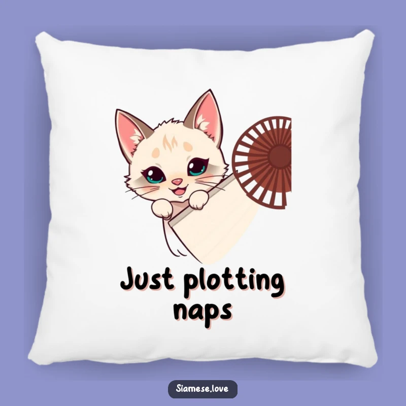 Funny Siamese Cat Fan Hideout Pillow - Cozy Mischievous Feline Decor Gift!